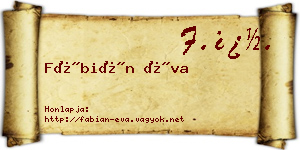 Fábián Éva névjegykártya