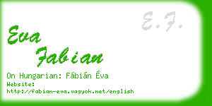 eva fabian business card